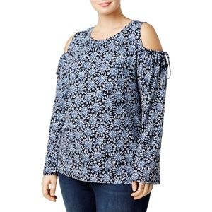 Michael Michael Kors Blue Printed Casual Top
